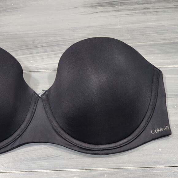 Calvin Klein Naked Glamour‎ Strapless Push-Up Bra 36C QF5677 Black - Picture 3 of 12